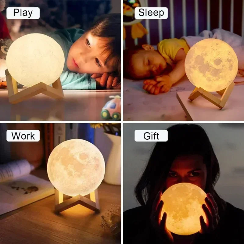 Moon Night Light - 8cm Planet Lamp for Home Decorations & Desktop Ornaments