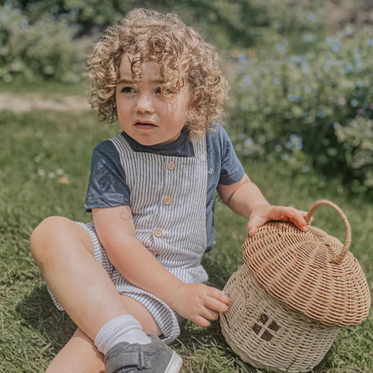 Mushroom Rattan Tote Bag: Handmade Wicker Basket
