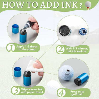 Hatchaa Custom Golf Ball Stamp Marker, Quick-Dry Self-Inking Golf Ball Personalized Stamp with Logo Monogram, Reusable Waterproof Golf Ball Marking Gift for Men Golfer & Dad Husband, Golf Balls Stamp