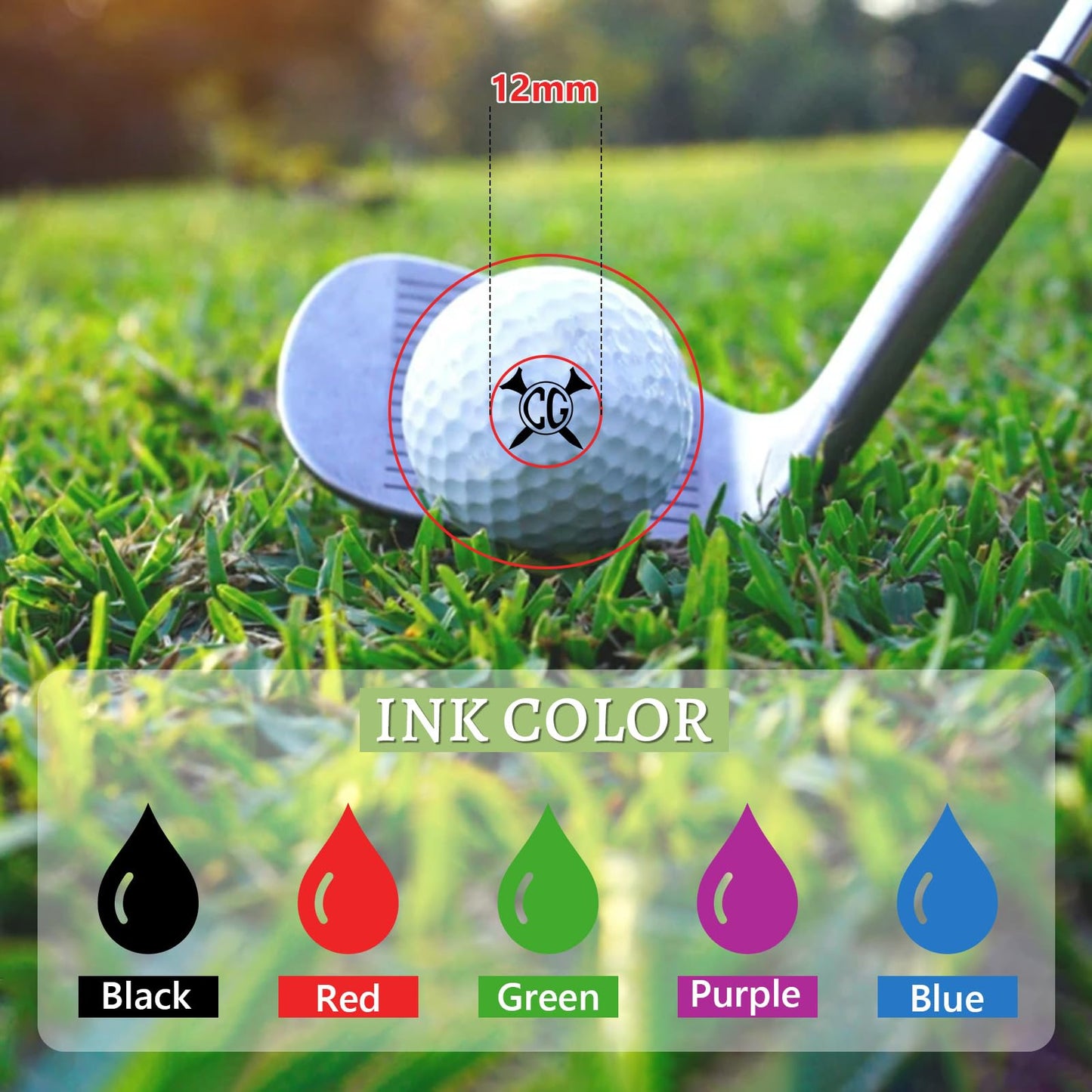 Hatchaa Custom Golf Ball Stamp Marker, Quick-Dry Self-Inking Golf Ball Personalized Stamp with Logo Monogram, Reusable Waterproof Golf Ball Marking Gift for Men Golfer & Dad Husband, Golf Balls Stamp