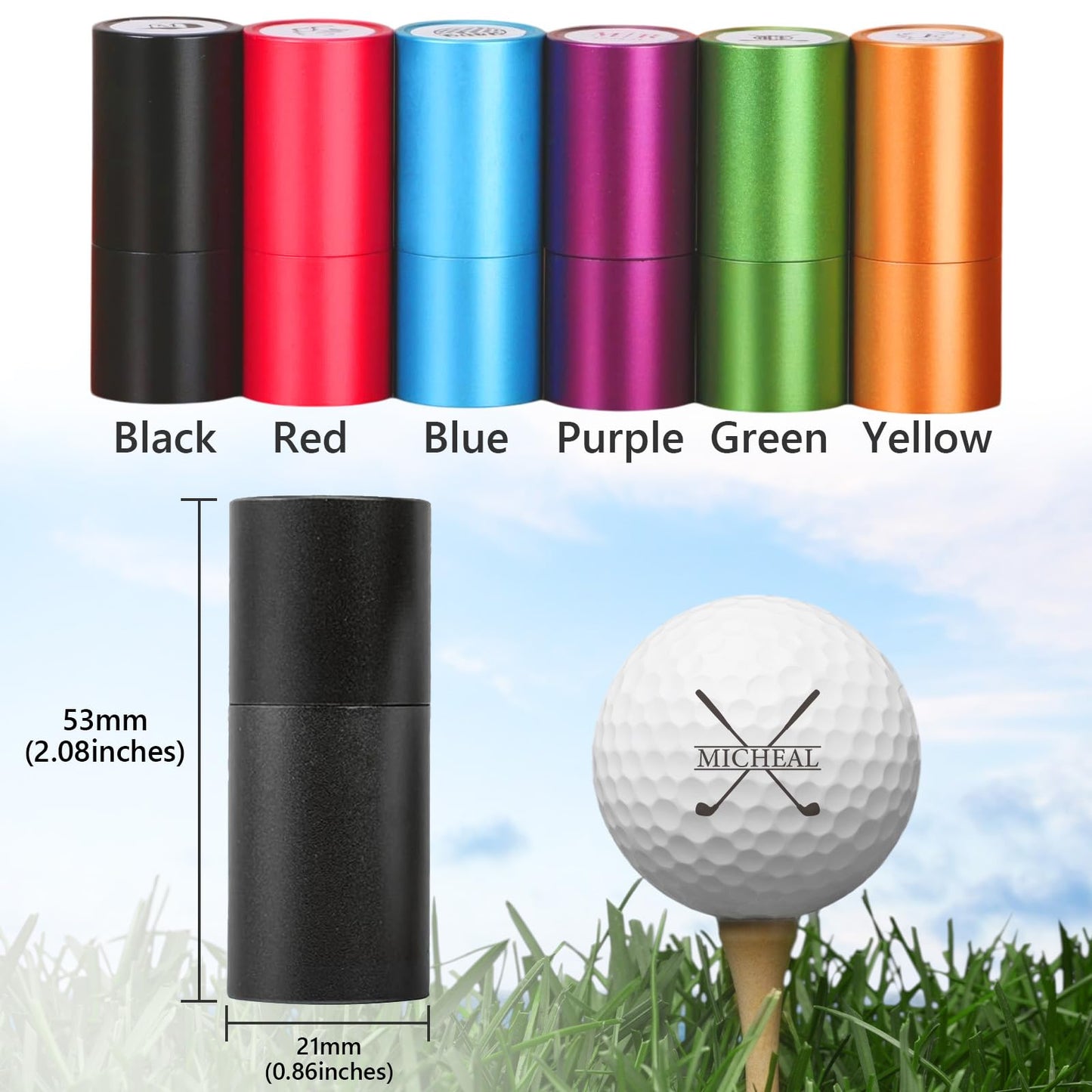 Hatchaa Custom Golf Ball Stamp Marker, Quick-Dry Self-Inking Golf Ball Personalized Stamp with Logo Monogram, Reusable Waterproof Golf Ball Marking Gift for Men Golfer & Dad Husband, Golf Balls Stamp