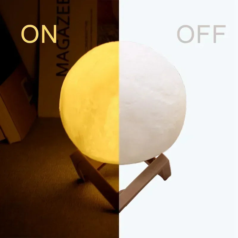 Moon Night Light - 8cm Planet Lamp for Home Decorations & Desktop Ornaments